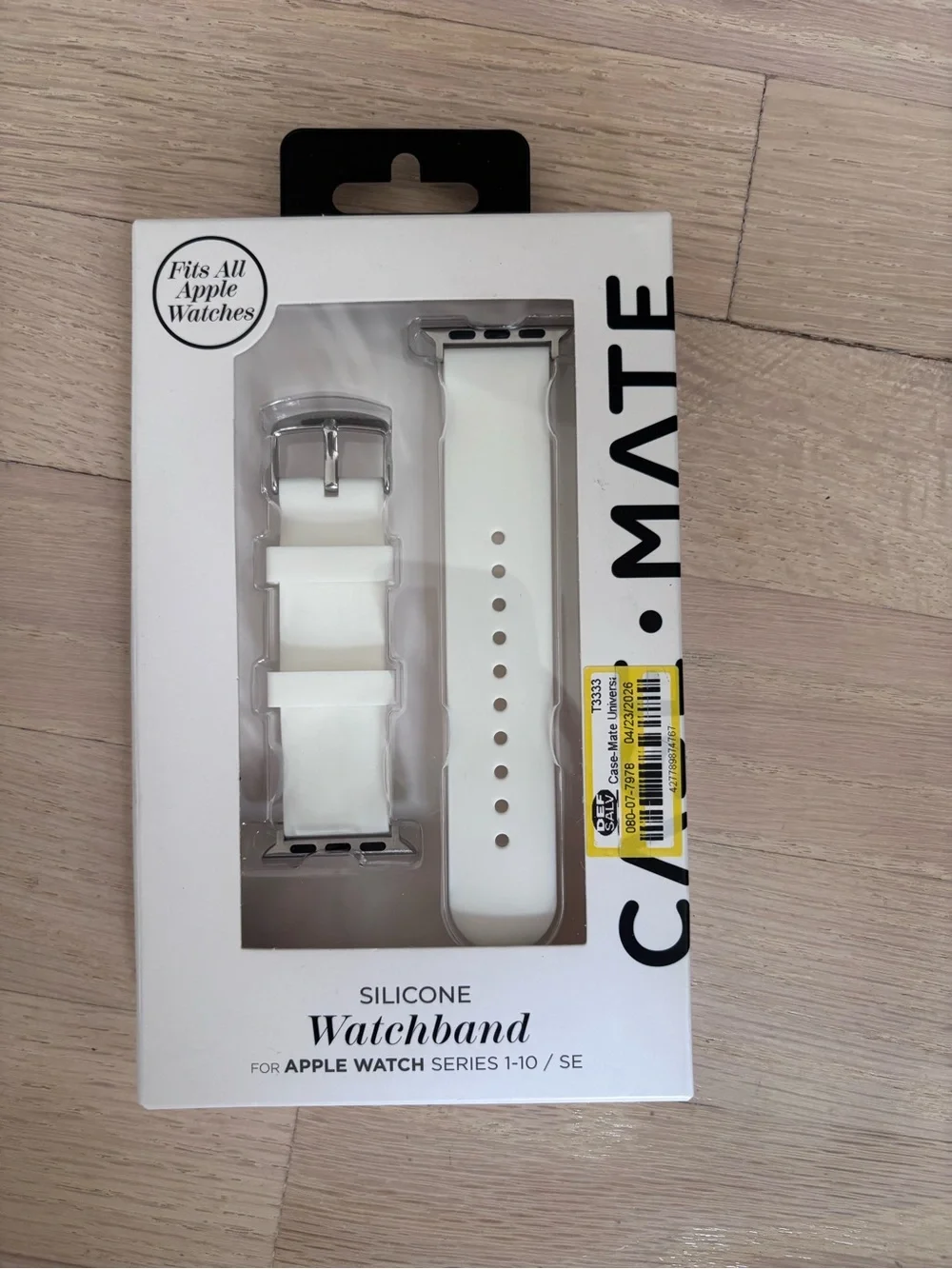 case-mate White Silicone Watchband for Apple Watch Series 1-10 SE NWT